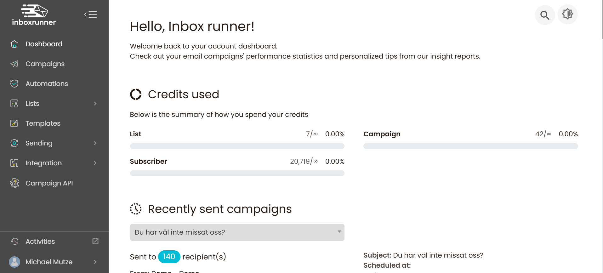 Dashboard exempel